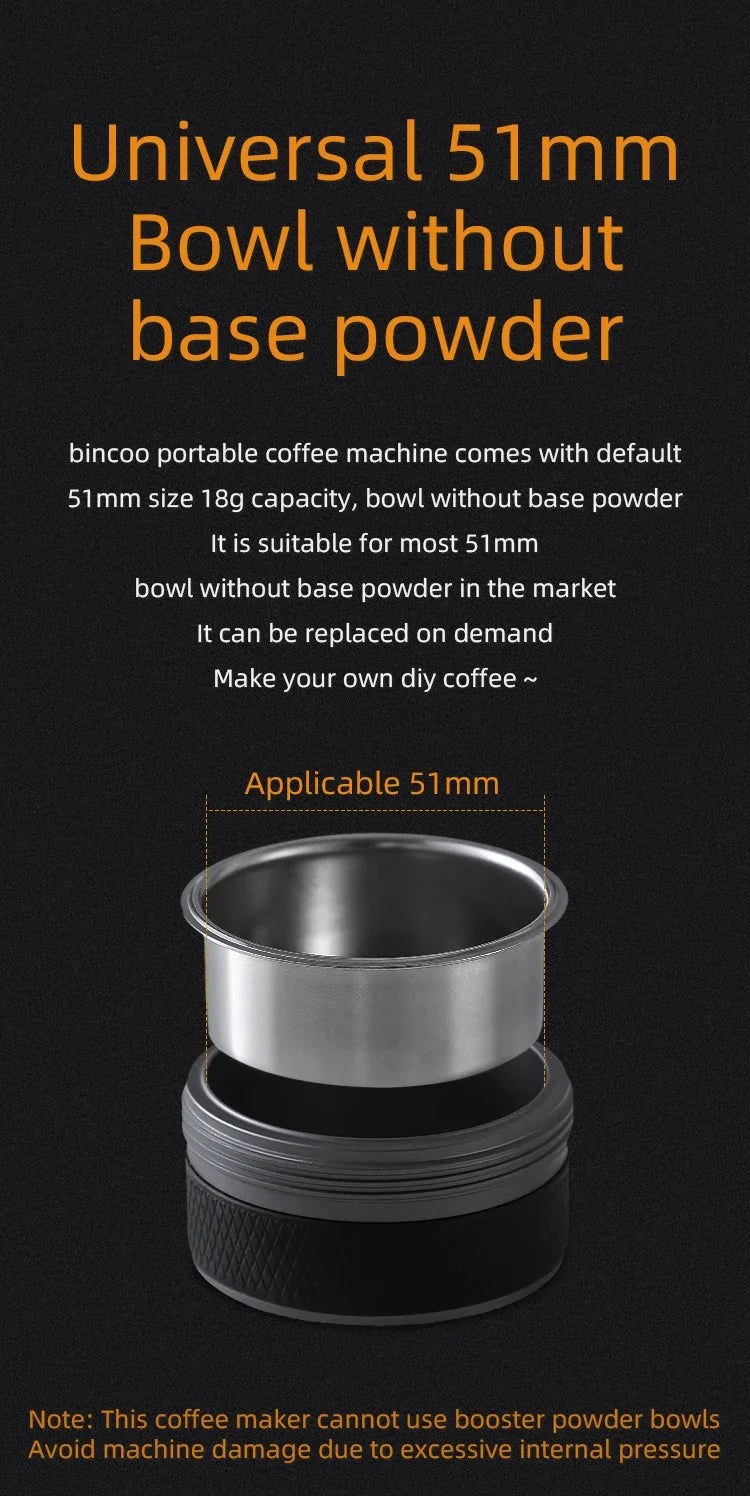 Bincoo Portable Electric Espresso Coffee Maker for Camping Wireless Heating Concentrated Extraction Coffee Machine Red Dot Award - Daisan Mart