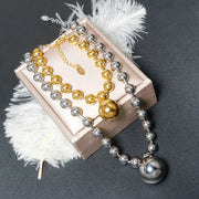 Punk Style Hollow Metal Bracelet Necklace Set