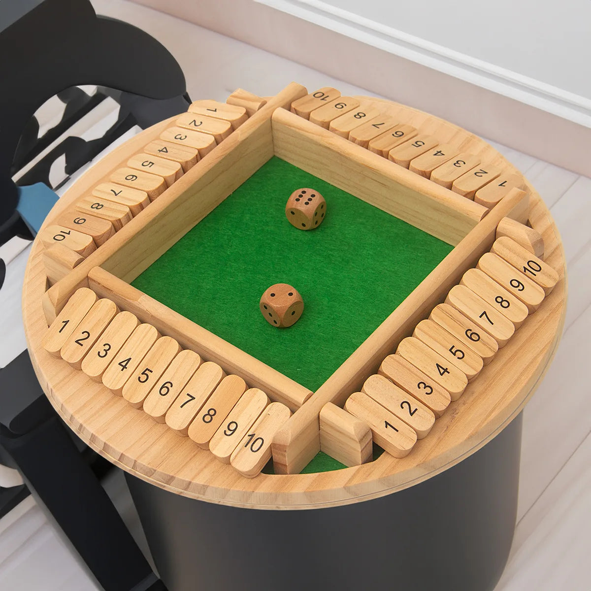 Round Flipping Game, Wooden Number Game, Shut The Box Dice Game - Parent-Child Board Game, Bar Party, Leisure Gambling Game
