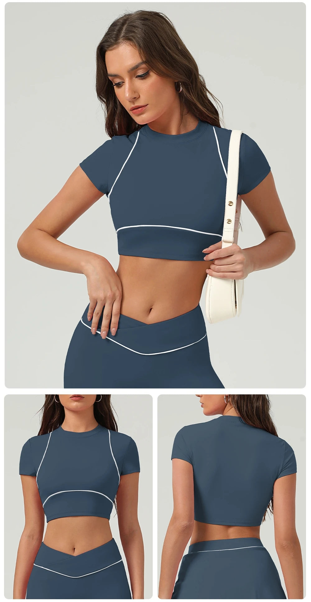 Women's Yoga Top: Women's Short Sleeve Push Up Sports Top