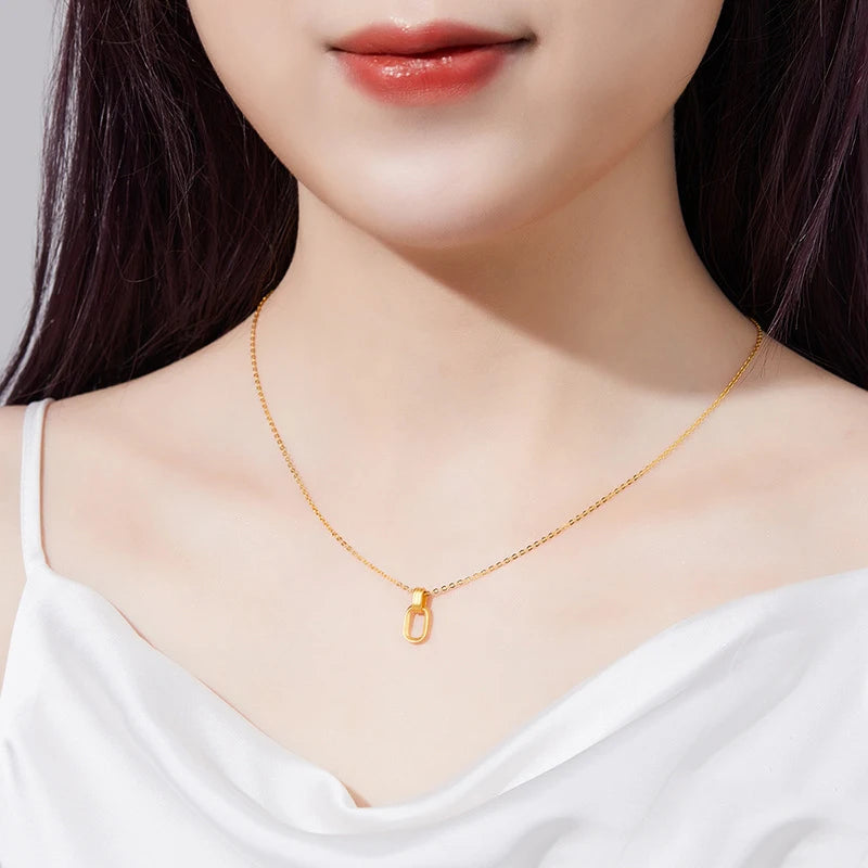 Exquisite 24K Gold Double Loop Necklace For Women