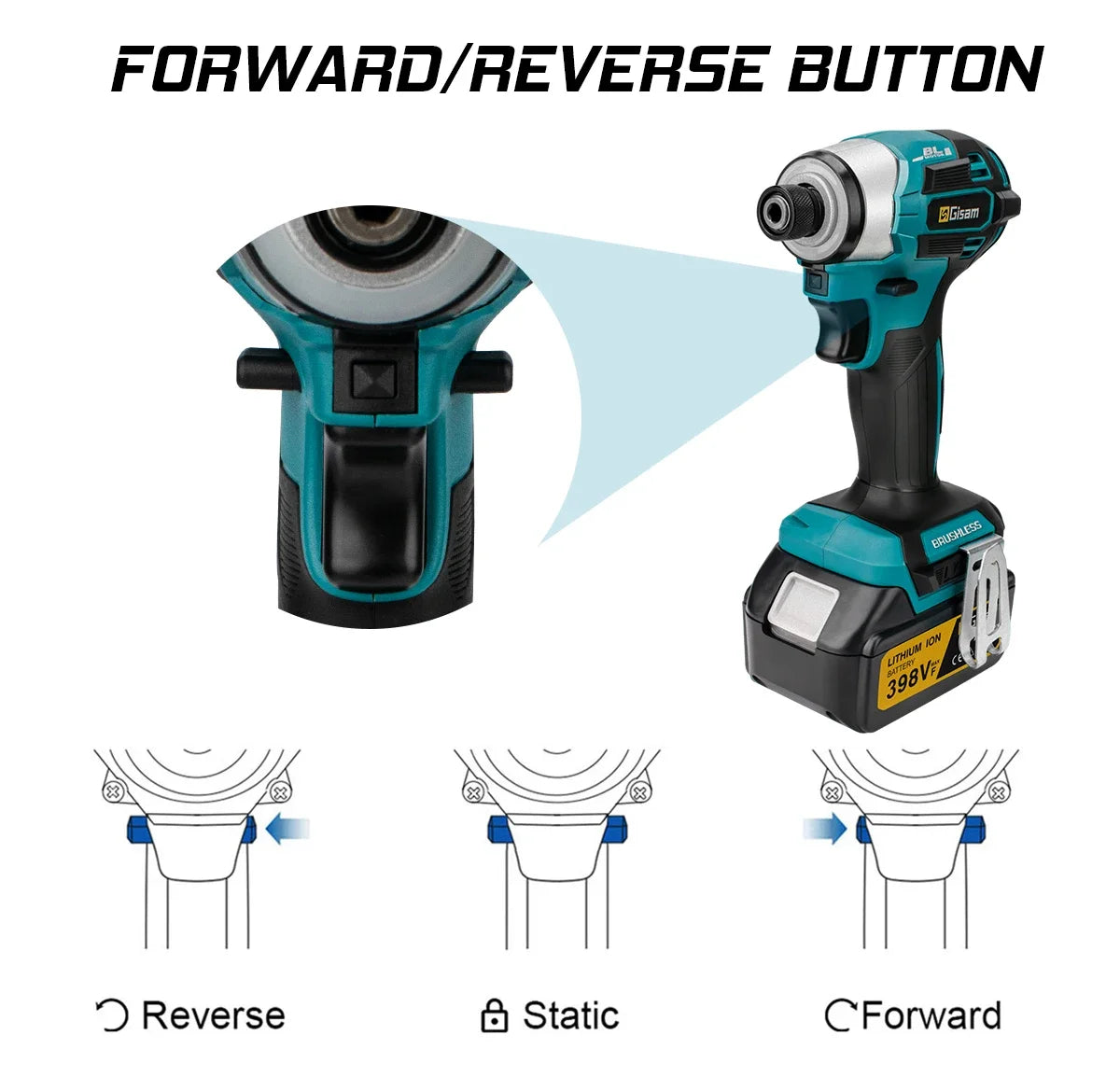 688N.m 1/4'' Brushless Electric Screwdriver Cordless Screwdriver Electric Drill Impact Driver Kit for Makita 18V Battery Battery