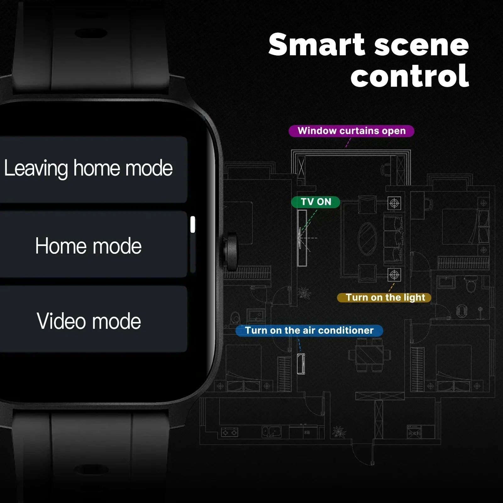 Đồng Hồ Thông Minh MOES Alexa, Chống Nước, Đo Sức Khỏe