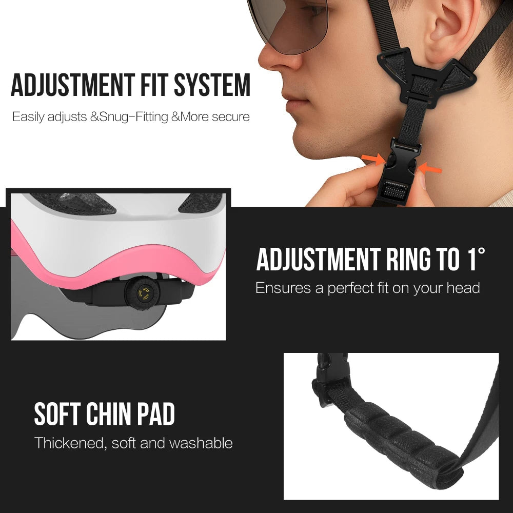 HelmetPro: LED Bicycle Helmet &amp; Magnetic Goggles