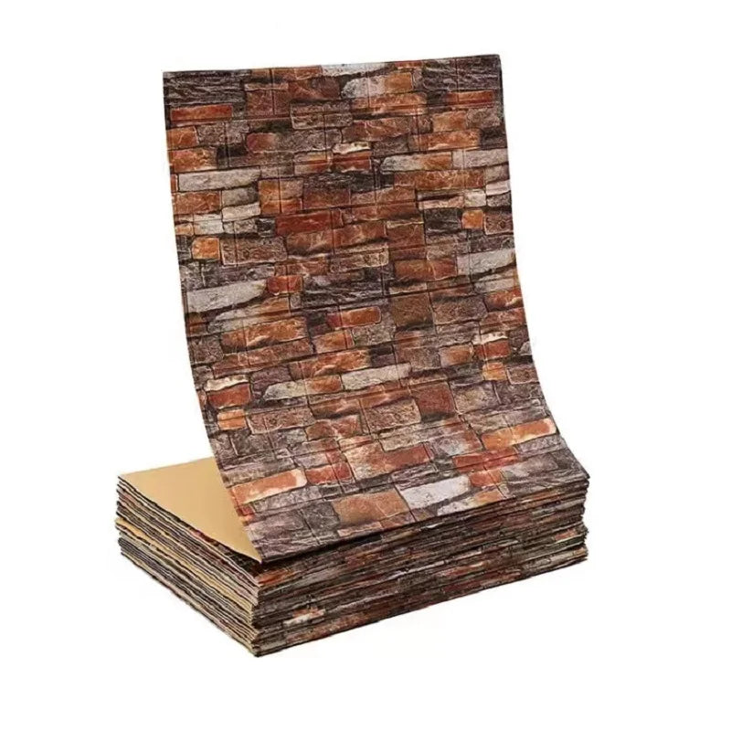 Giấy Dán Tường 3D Chống Nước Giả Gạch 70x100cm