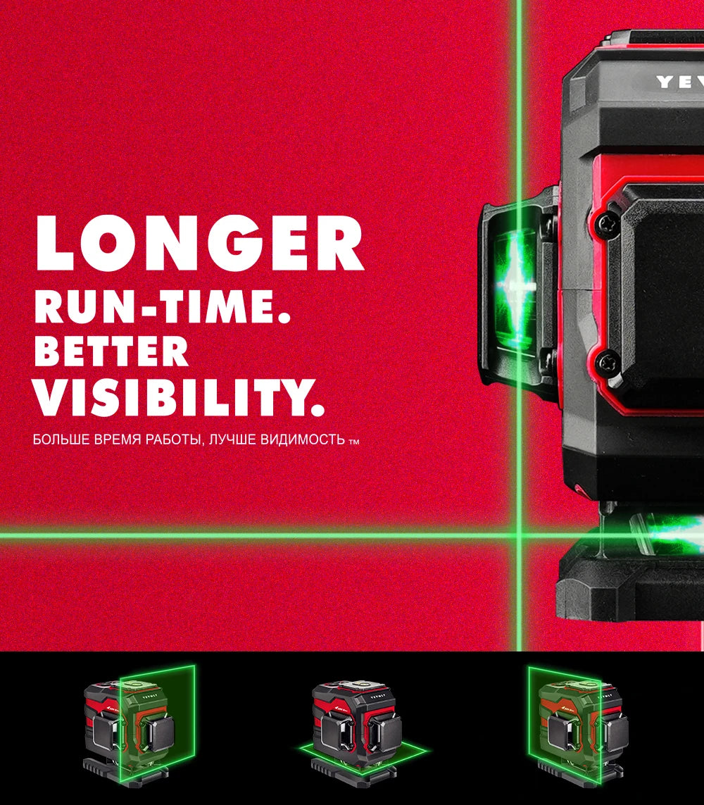 360° Máy Cân Mực Laser Xanh YEVOLT 12/16 Tia - Daisan Mart