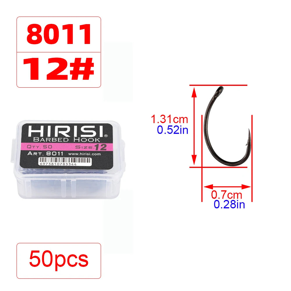 Lưỡi Câu Cá Hirisi 50 Móc Thép Carbon PTFE Chống Gỉ