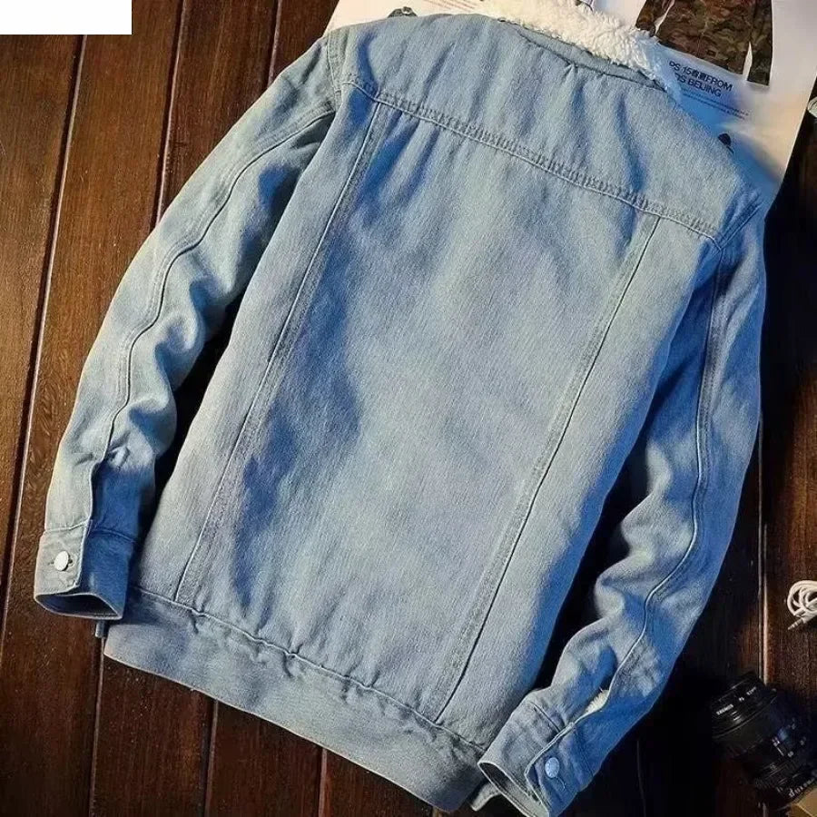Áo Khoác Nam Mùa Thu Đông Lót Lông Cừu Ấm Áp Trendy - Daisan Mart