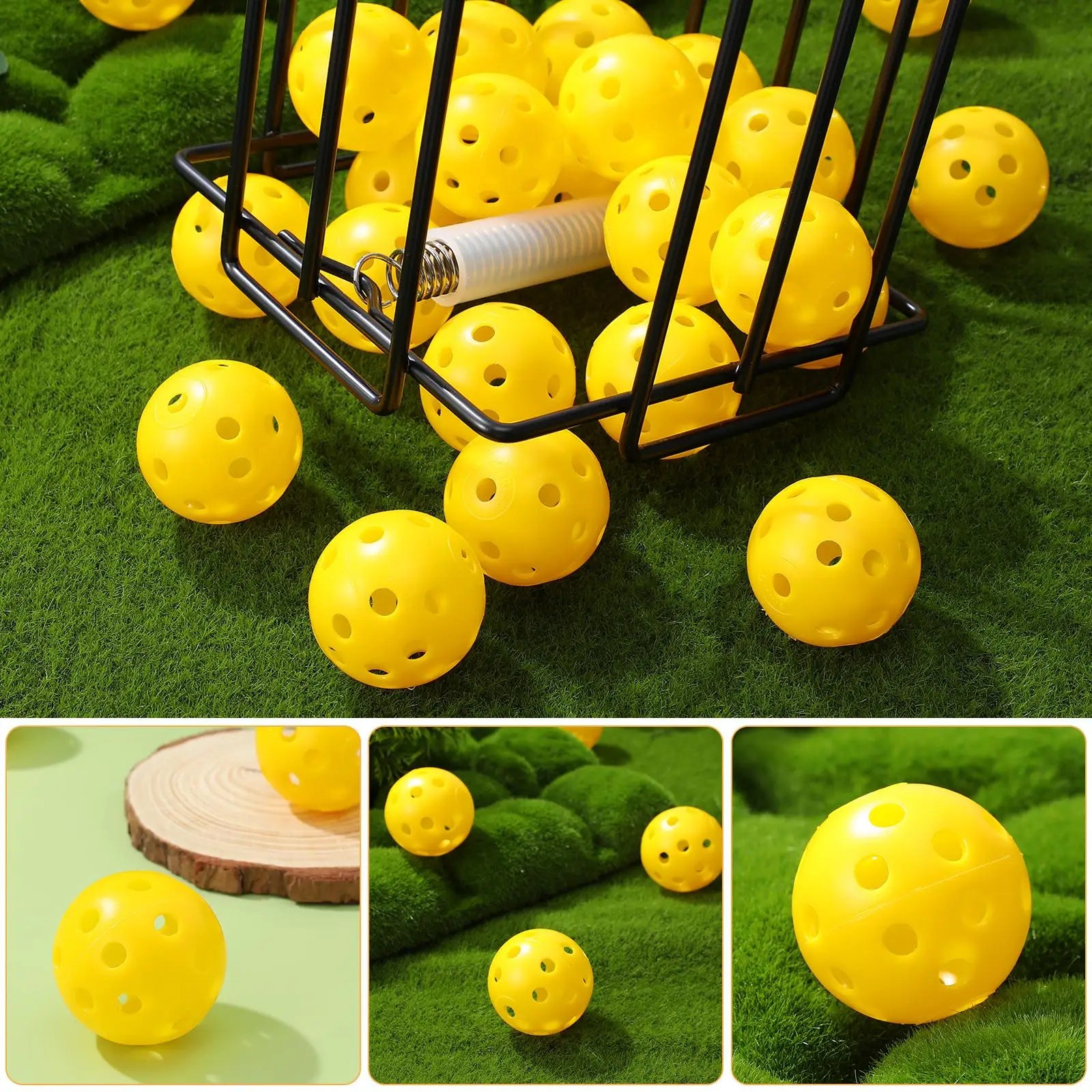 Set of 24 Yellow Plastic Golf Balls for Indoor Practice
