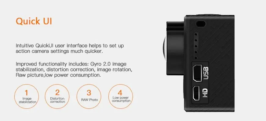 New Firefly 8SE 90° Sports Camera, Bluetooth FPV