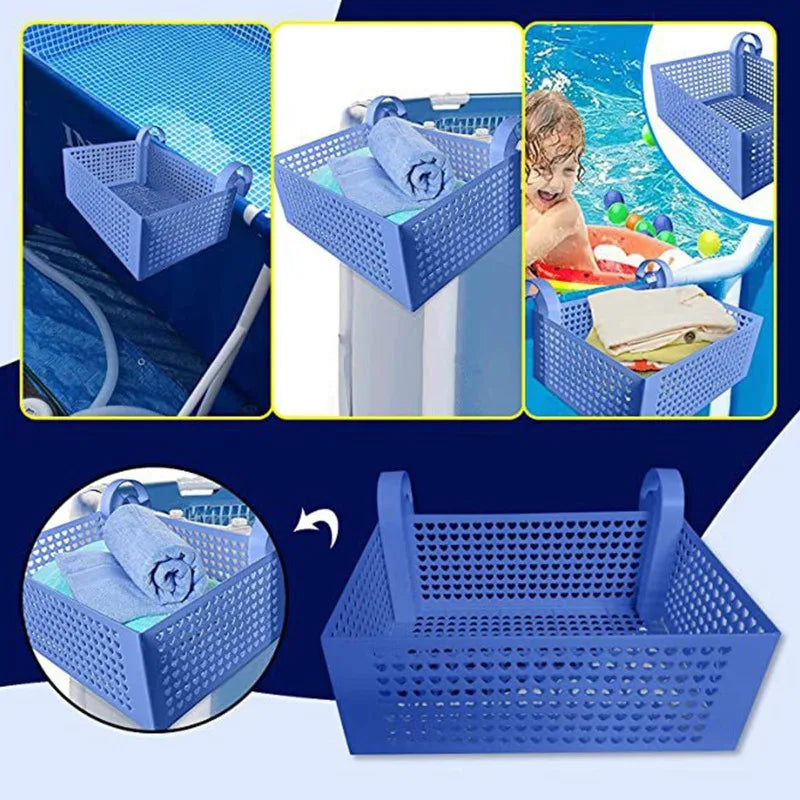 Giỏ Đựng Đồ Bên Hồ Bơi Kèm Khay Cốc Tiện Lợi