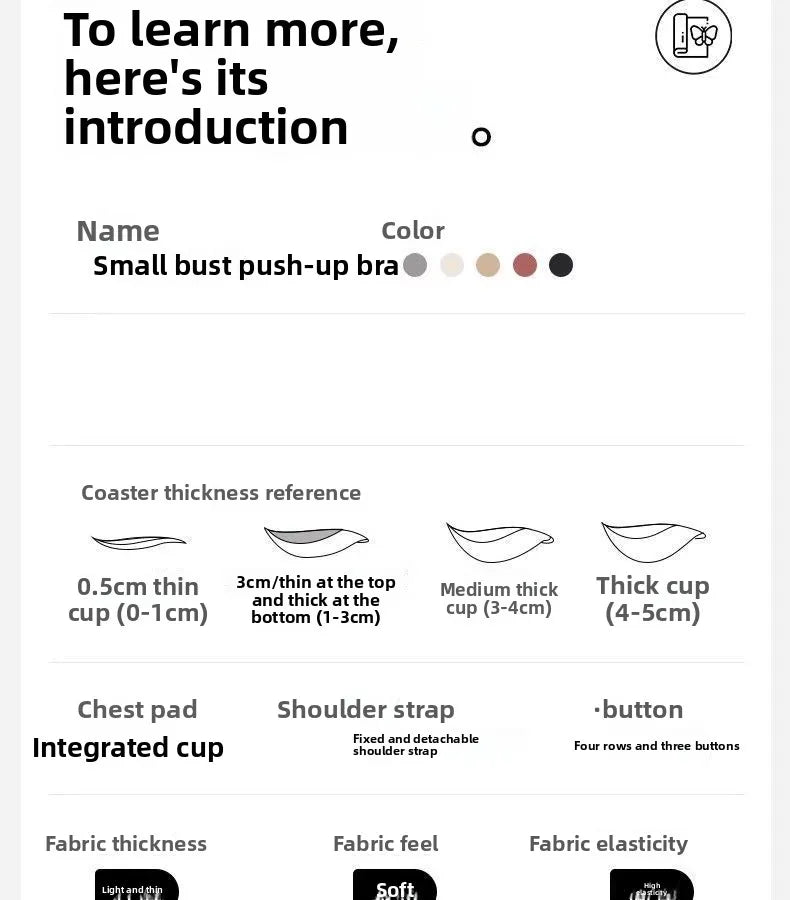 6cm Push Up Bra Without Underwire Ultra Thin For Small Breasts