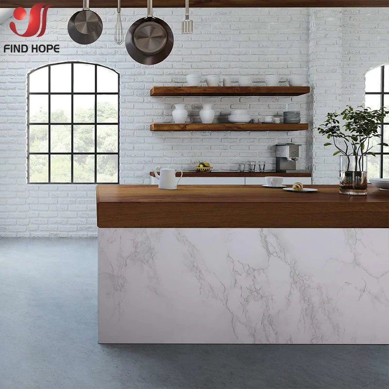 15x 39in Marble Self Adhesive Wallpaper Vinyl Film Wall Sticker Bathroom Kitchen Cupboard Room Decoration Sticky Paper Decal DIY