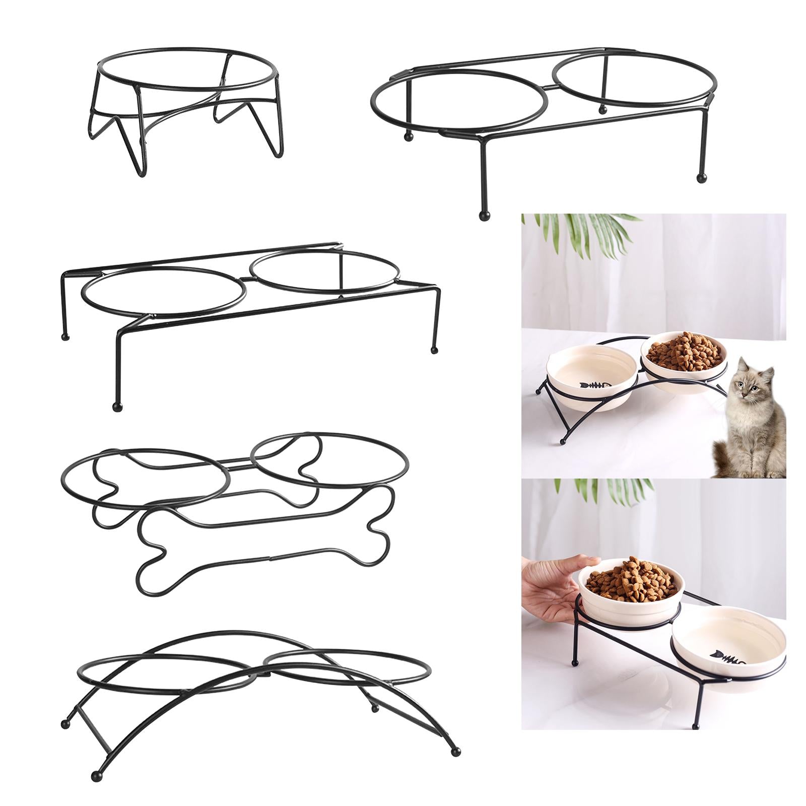 Pet Food Feeder Holder Water Food Bowls Pet Dining Table Elevated Raised Bowls Stand for Kitten Food Dispenser Kitty Cats Puppy - Daisan Mart