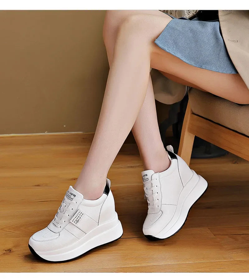 Women's Fashion Genuine Leather Sandals Increase Height 9cm DX142