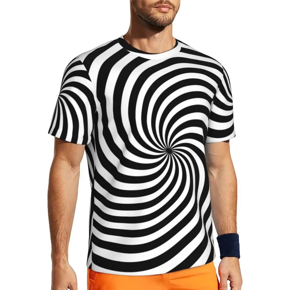 Stylish Mondrian Striped Men's Gym T-Shirt