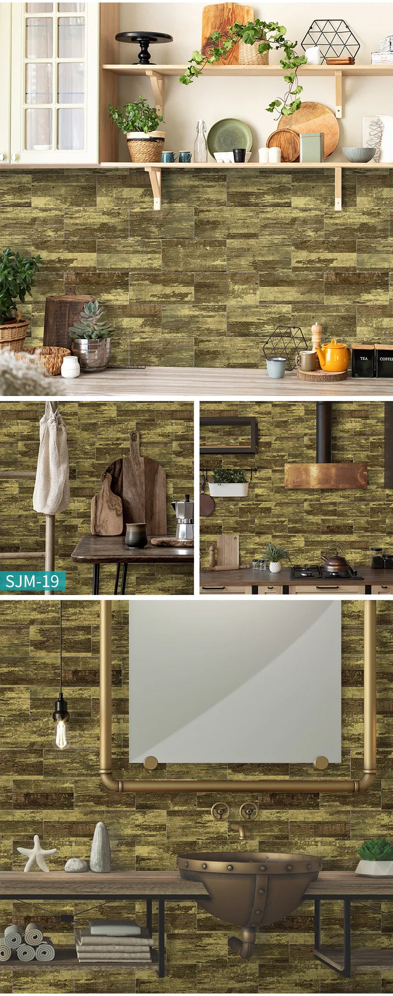 Waterproof Wall Panels - Removable Industrial Foam Decals, Moisture-Proof Matte PVC for Cafe Wall &amp; Commercial Space Decor