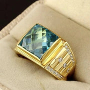 European and American style gold plated gemstone rings for men and women