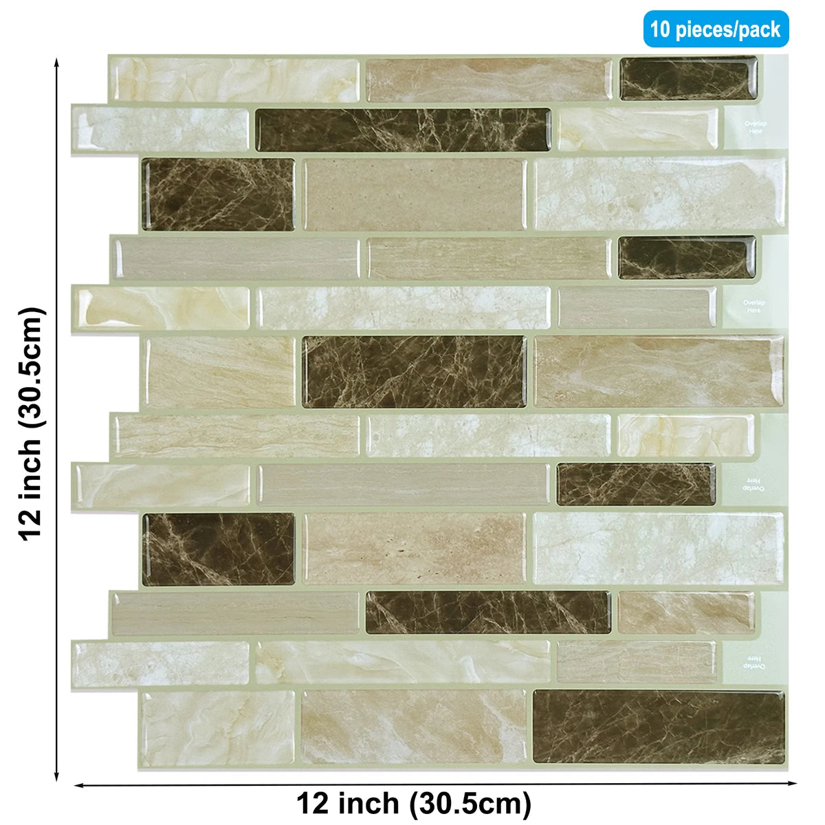 5/10pcs 3D Waterproof Kitchen Wall Sticker 12*12 inch Strong Adhesive Peel And Stick Tiles Home Wallpaper
