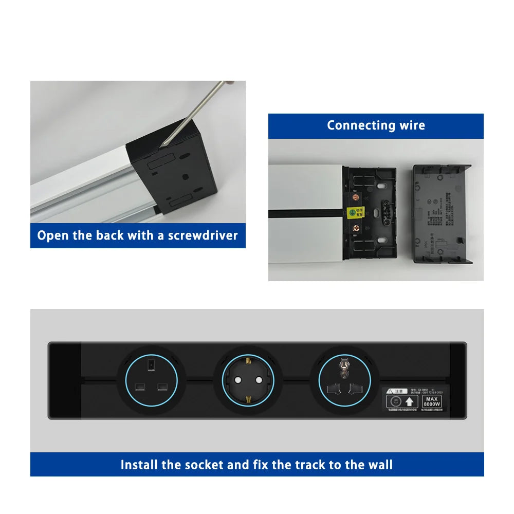 Ổ Cắm Đa Năng Tường - Chuẩn EU UK FR Hàn Quốc - Daisan Mart