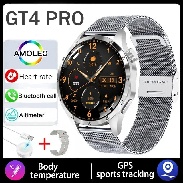 Đồng Hồ Thông Minh 4 Pro 2025 Màn AMOLED GPS NFC BT