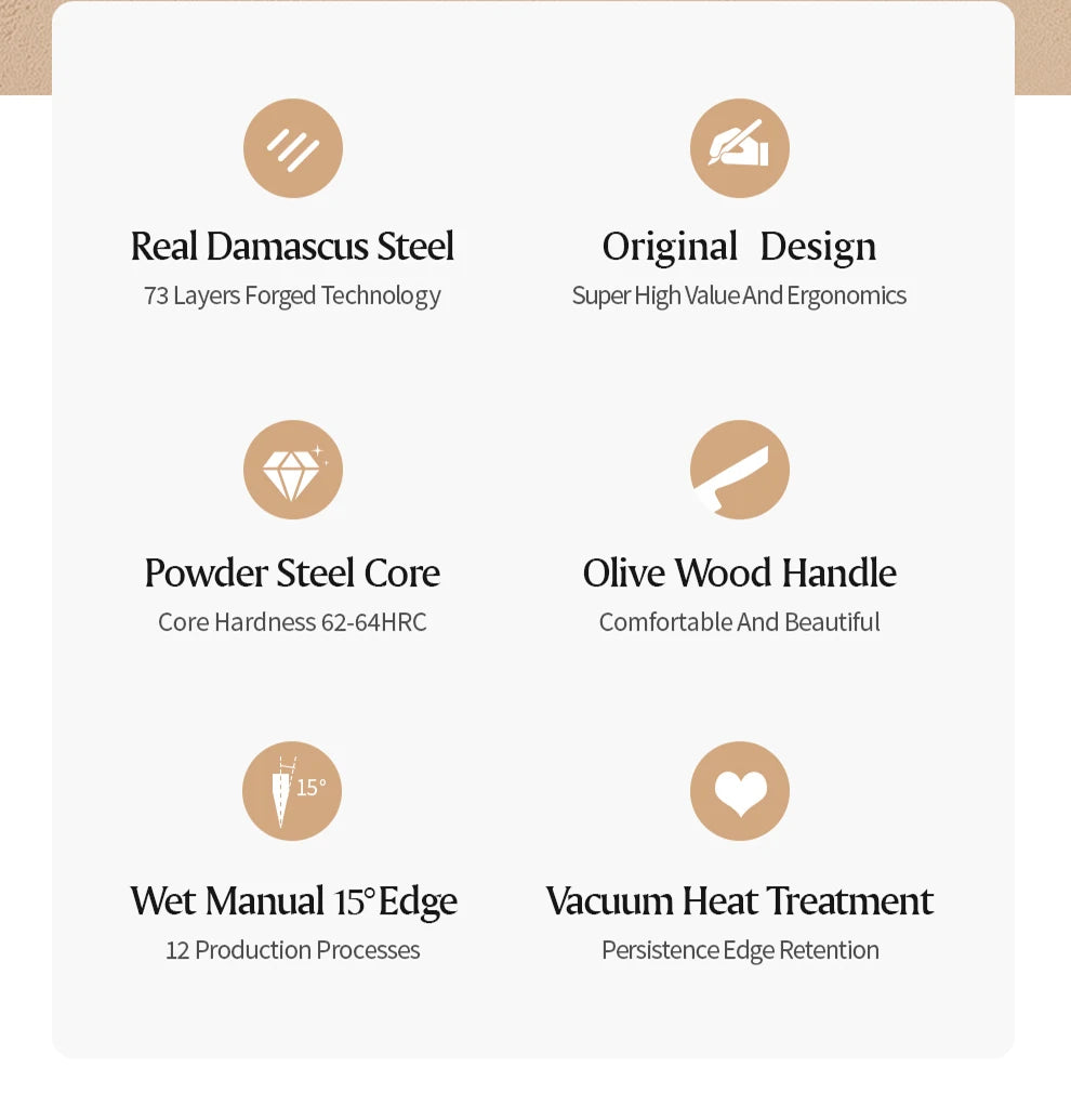 XINZUO 5" inch Utility Knife Kitchen Knives Japanese 73-layer Powder Steel Core Damascus Steel 62-64 HRC Vegetable Peeling Knife