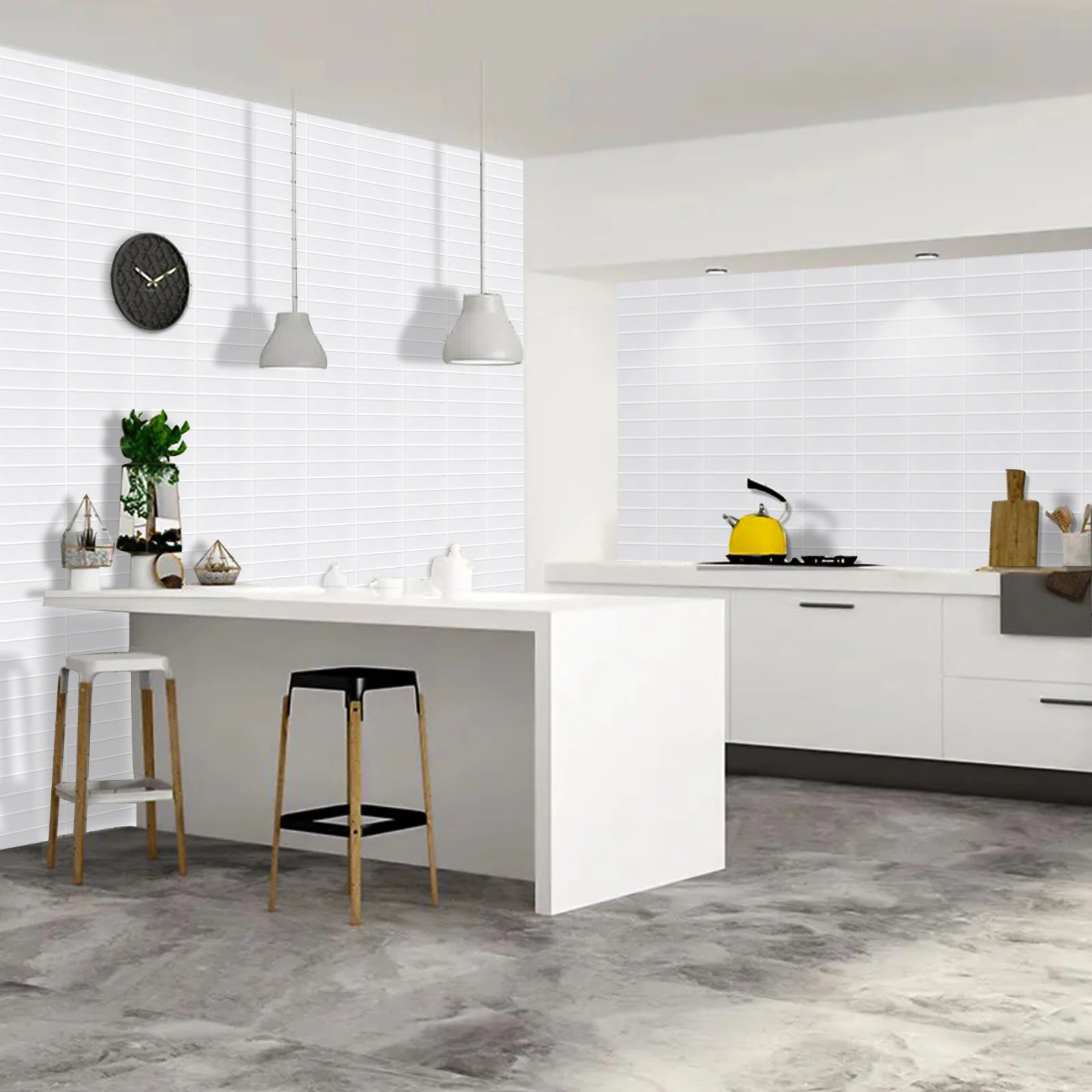 Peel and Stick Tiles Vinyl Wallpaper Self Adhesive Waterproof Wall Stickers for Home Decoration