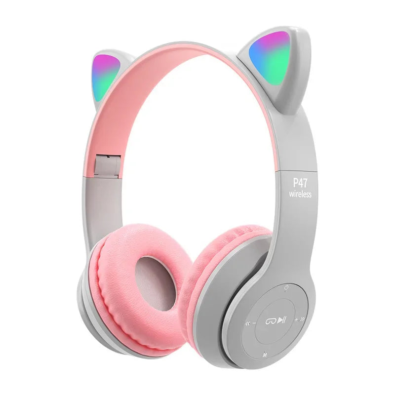 Wireless Bluetooth Cat Headphones Strong Bass For Kids &amp; Adults