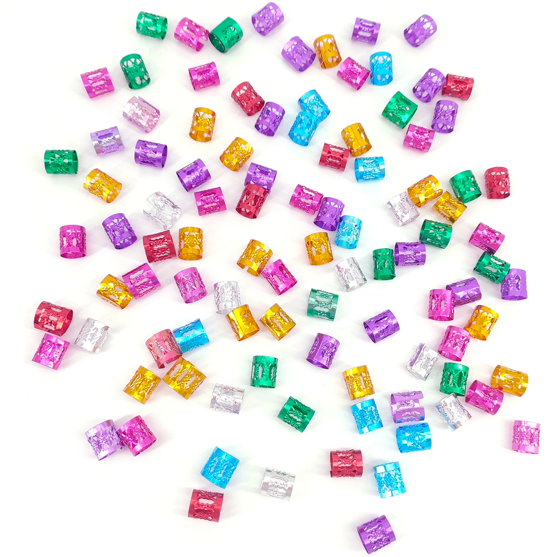 100 Piece Hair Rings - Multi-Color for Tet &amp; Curly Hair