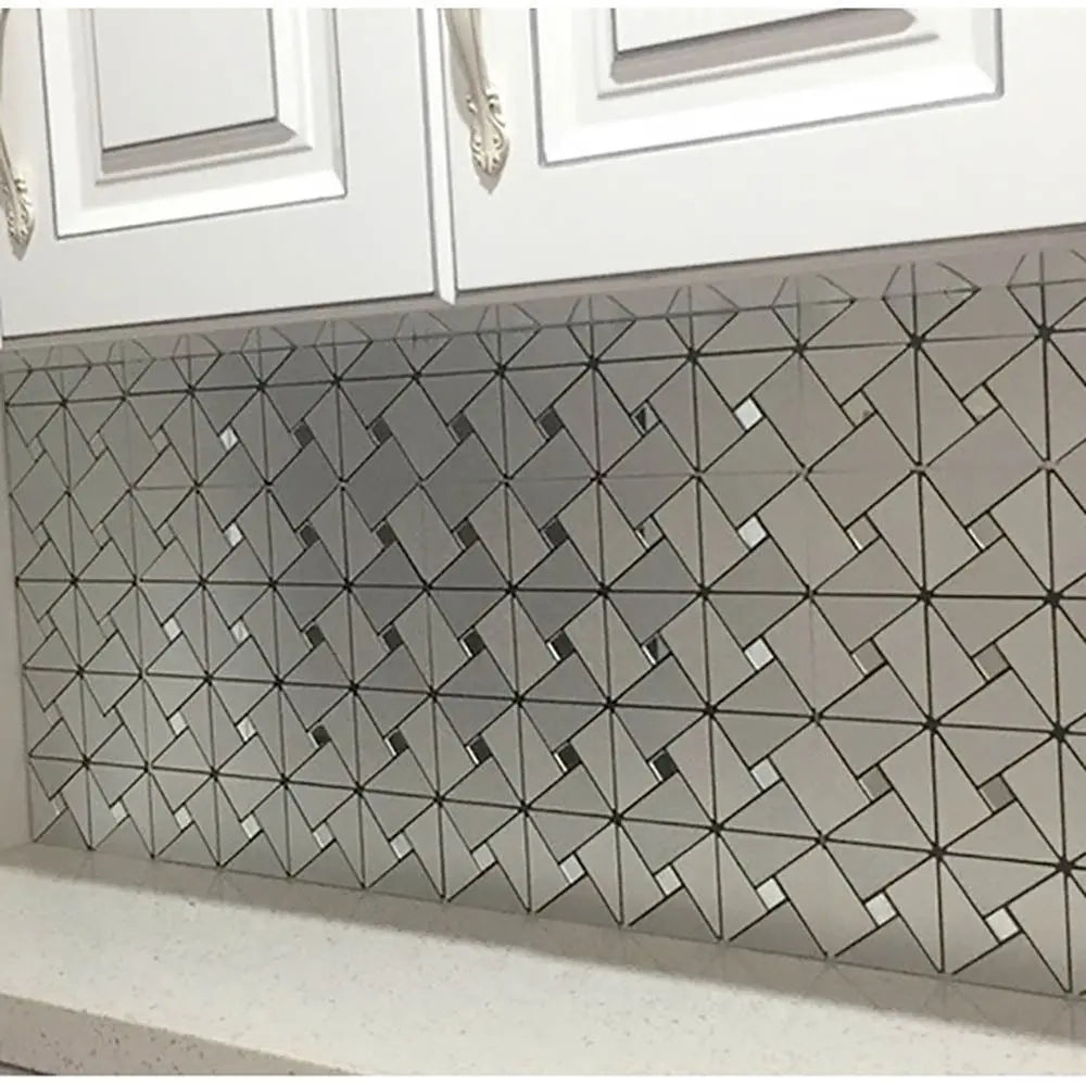 Home Decor Square Mosaic Sticker Aluminum Plastic Moisture-proof Tile Wall Sticker Waterpoof Self-adhesive Art Mural Bathroom