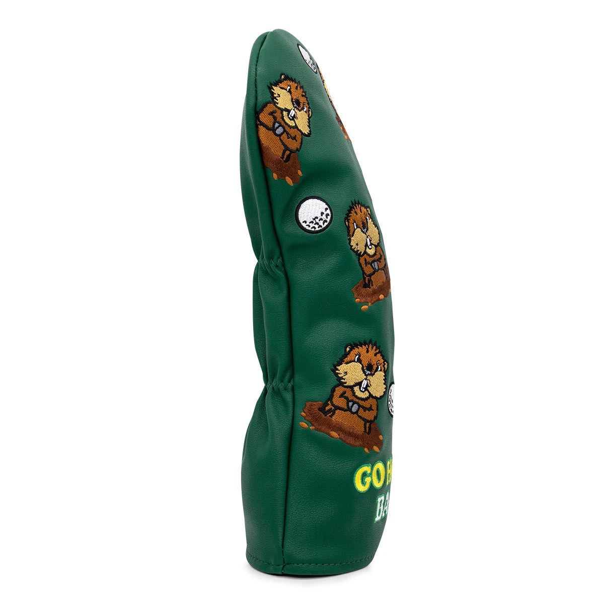 Groundhog Premium Embroidered Green Leather Golf Club Cover