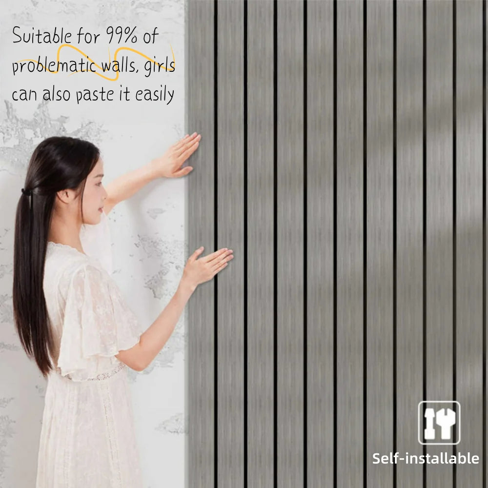 60cm X 3m Pvc Thickened Wall Sticker Self Adhesive Waterproof Moisture Proof Decorative Ceiling Grille Board Background Wall