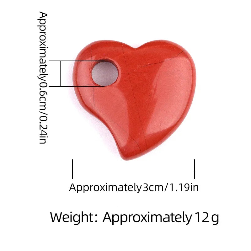 30MM Heart Shaped Quartz Healing Pendant