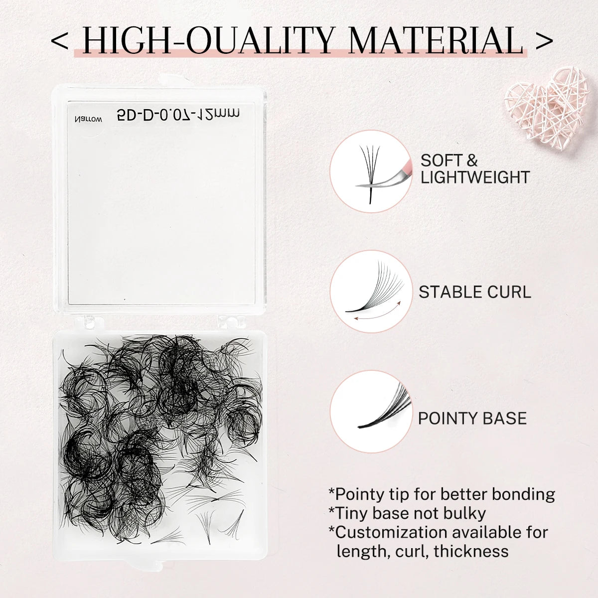 500-Cluster Thick Eyelash Extension Fan – Convenient Built-in Fan