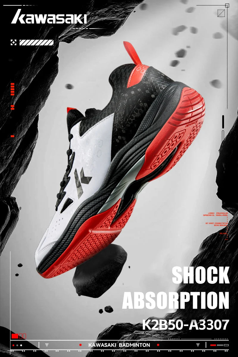 Kawasaki A3307 Men's Badminton Shoes, Anti-Sprain, Breathable