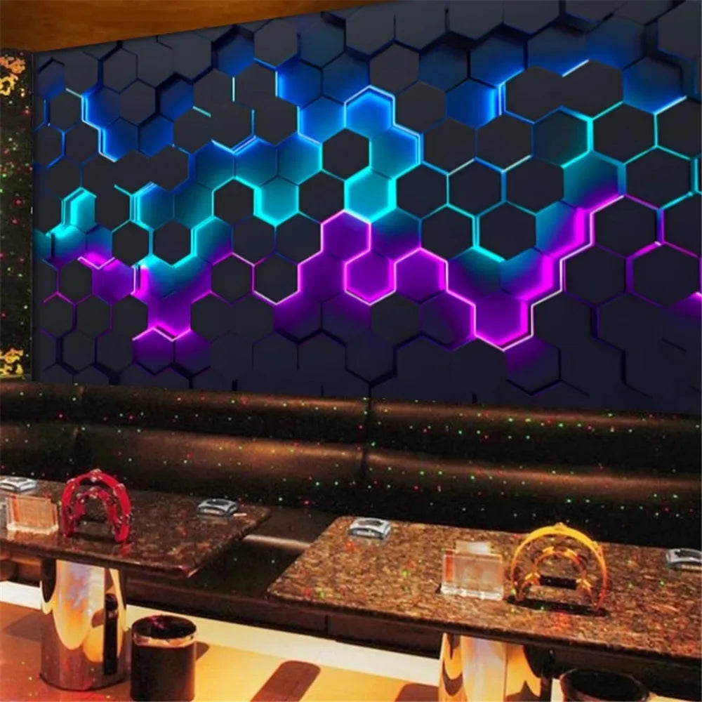 Custom papel de parede 3d background Geometric figure bump wallpaper barber shop office front desk wall paper home improvement