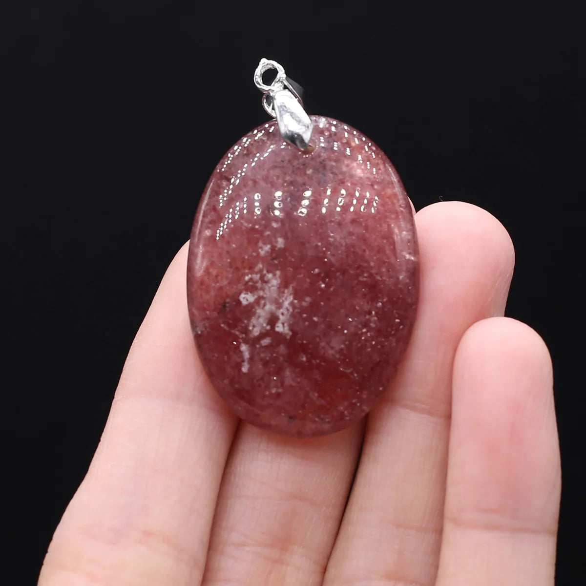 Unique Oval Natural Agate Pendant