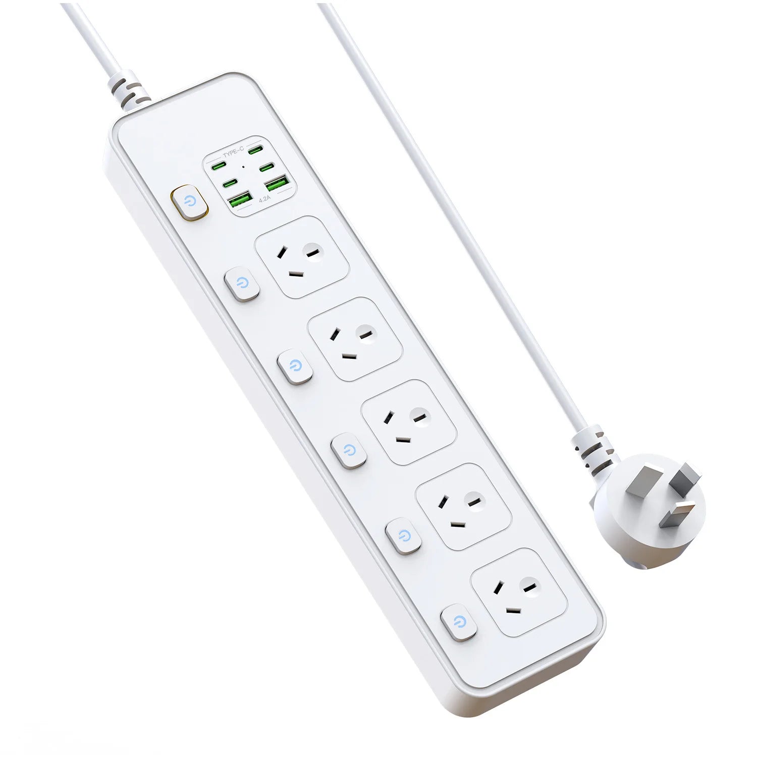 Ổ Điện Đa Năng AU 5 Cổng USB-C 3000W Có Công Tắc