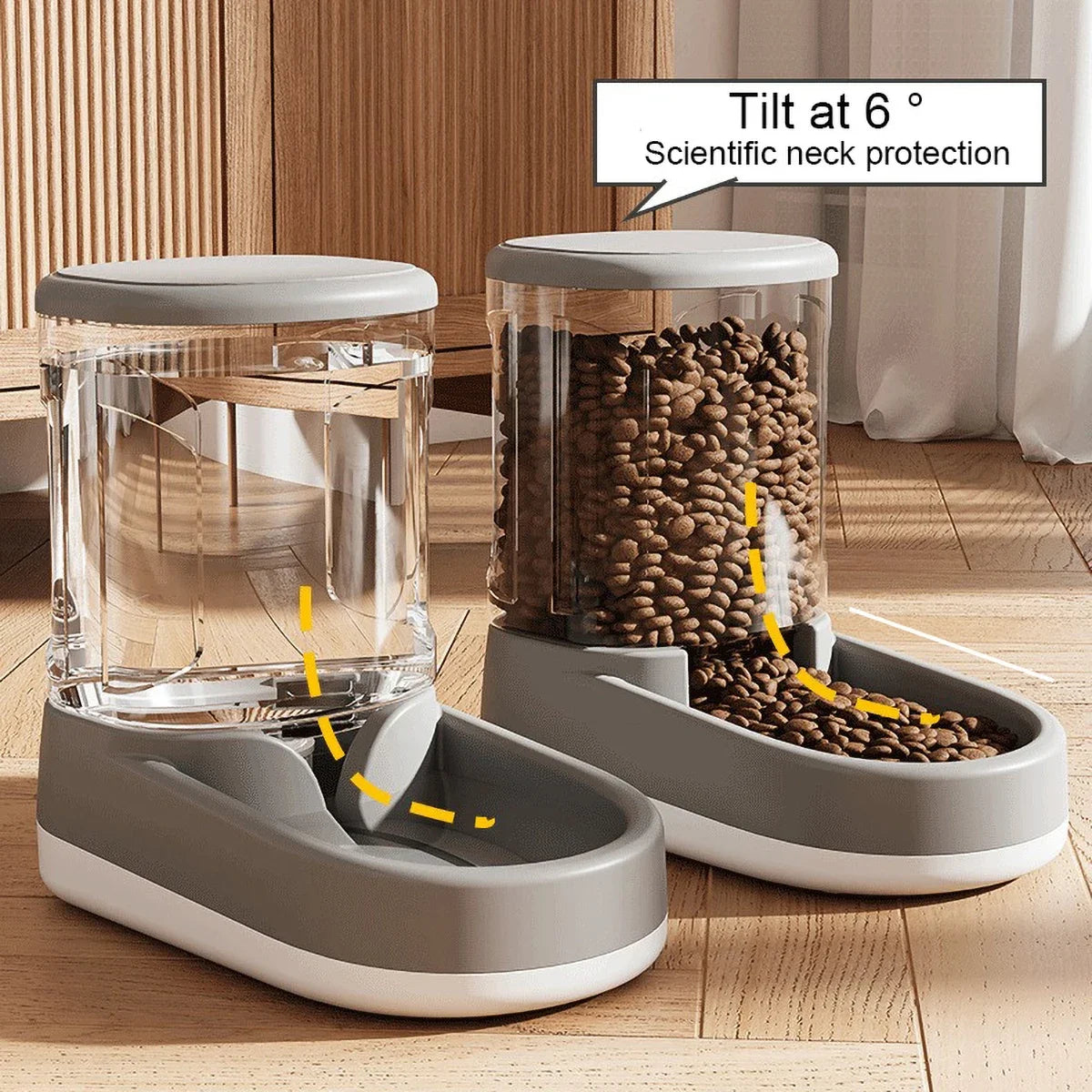 3.8L Large Capacity Pet Feeder Water Modern Design Dispenser Food Grade PP Material Anti Slip Bottom Design for Dog Cat Feeding - Daisan Mart