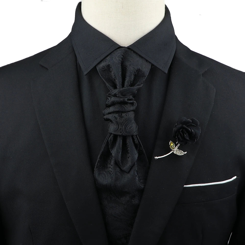 Premium luxury Paisley men's tie &amp; brooch