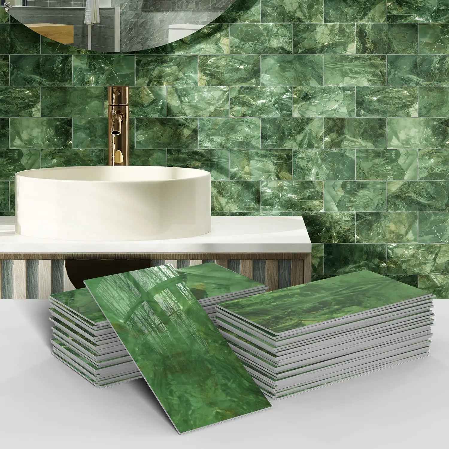 3D Waterproof Brick and Stone Decal Set - Kitchen &amp; Bathroom