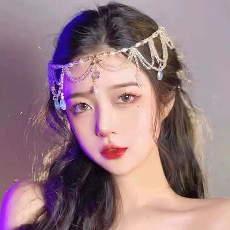 Trâm Cài Tóc Nữ Đá Đỏ Sang Trọng Hoa Rủ Quyến Rũ