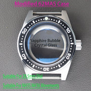 Modified Seiko 62MAS Diving 40mm Vintage Watch Cases Bubble Sapphire Crystal Glass Fit NH34 NH35 NH36 NH38 Movement 28.5mm Dial - Daisan Mart