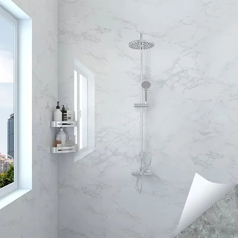 Self-Adhesive Waterproof Wall Stickers Marble and Tile Patterns Easy Match Washable for Kitchen Bathroom Renovating Wallpaper