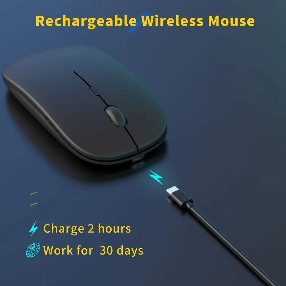 Silent wireless gaming mouse, magic rechargeable battery