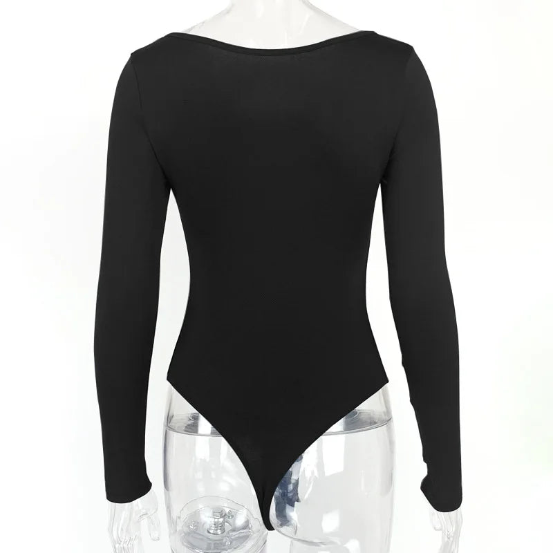 Women's Bodysuit Long Sleeve Square Neck Warm Fur Lining