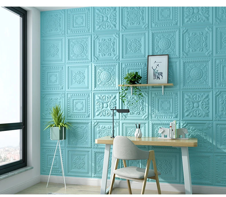 Nordic wallpaper self-adhesive 3D wall sticker bedroom living room wallpaper background wall decoration sticker