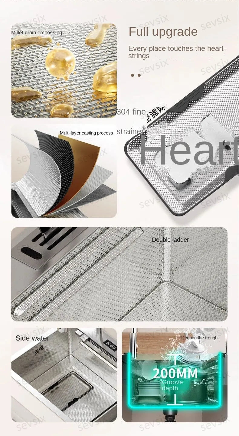 Chậu rửa bếp thông minh hiện đại chống xước bạc