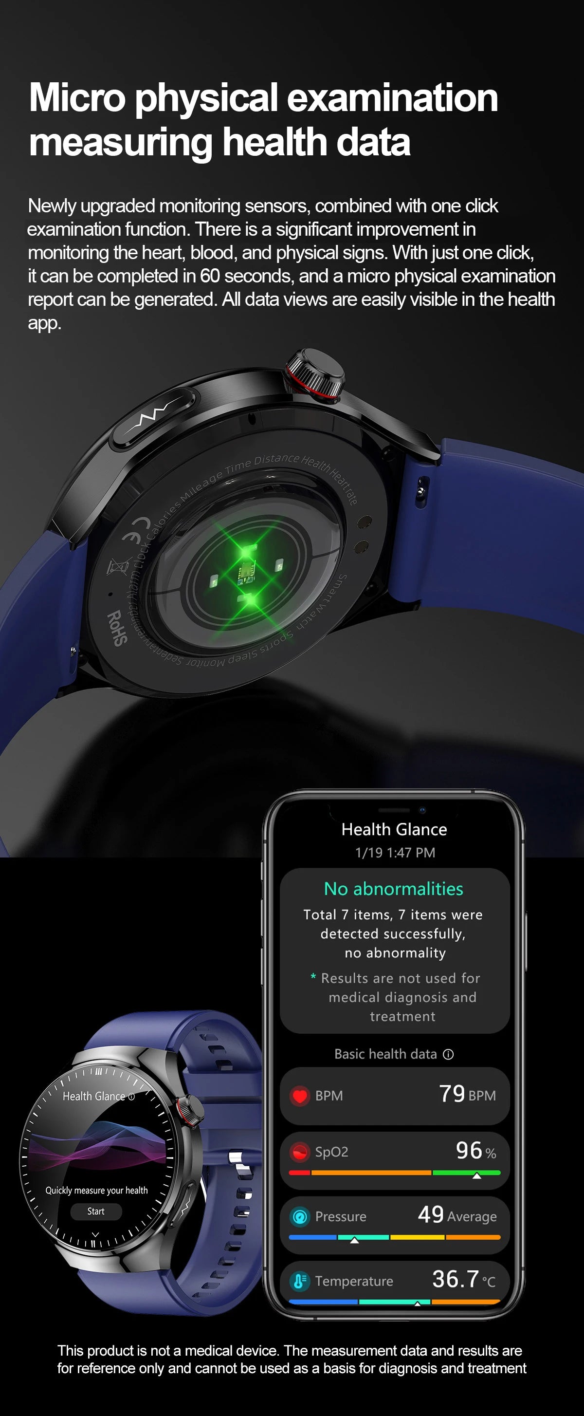 2025 Medical Smartwatch: Oxygen, Fat, ECG+PPG Measurement