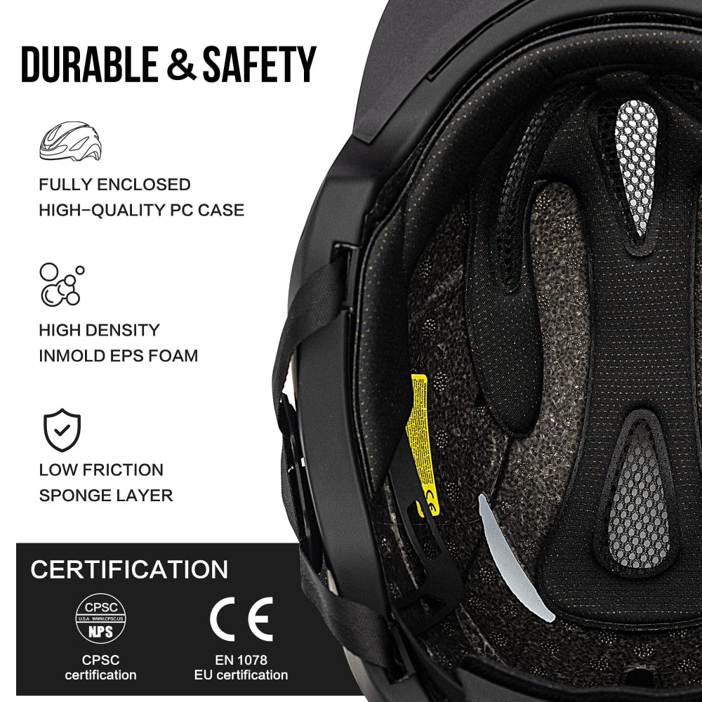 HelmetPro: LED Bicycle Helmet &amp; Magnetic Goggles